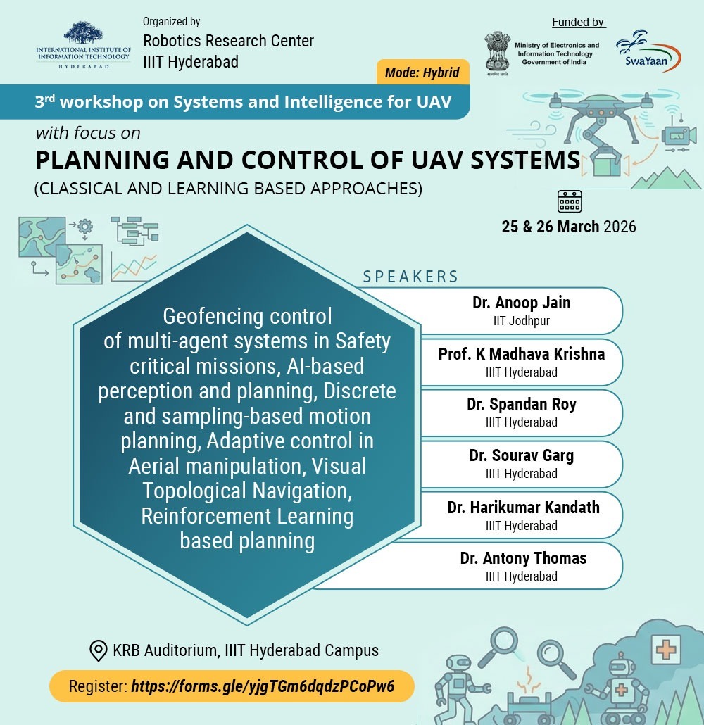 Workshop on Systems and Intelligence for UAVs